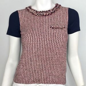 {J. Crew} Tweed-front Tee in Camel, $75